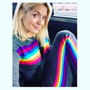 WYSE Rainbow Stripe Cashmere Jogger 2 (US 6) Grey